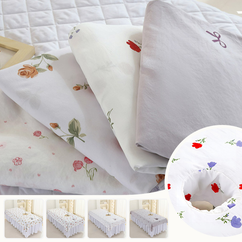 Spa And Wellness Center - Printed Face Hole Massage Table Sheet