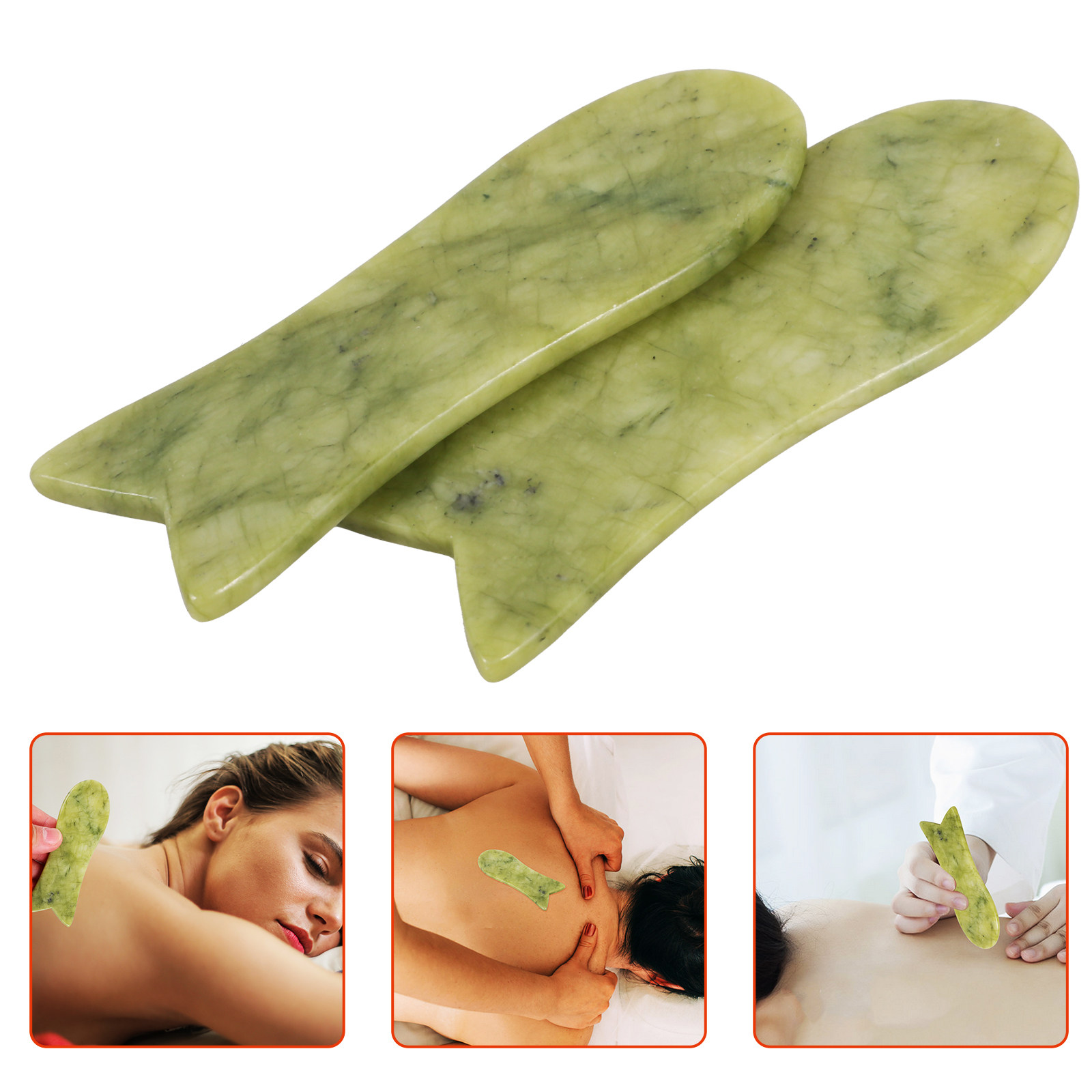 2Pcs Natural Jade Gua Sha Scra - огляд і ціна Spa Wellness Massage