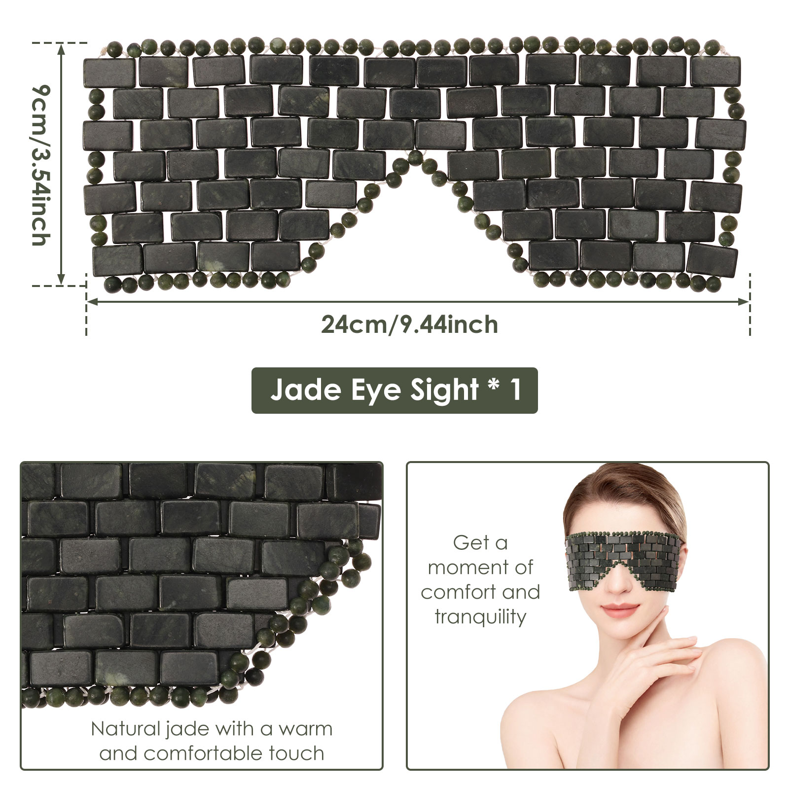 Jade Eye Mask Portable Jade St - огляд і ціна Spa Wellness Massage